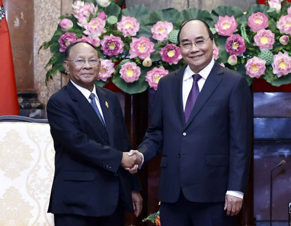 Chủ tịch nước Nguyễn Xuân Phúc tiếp Chủ tịch Quốc hội Campuchia -0