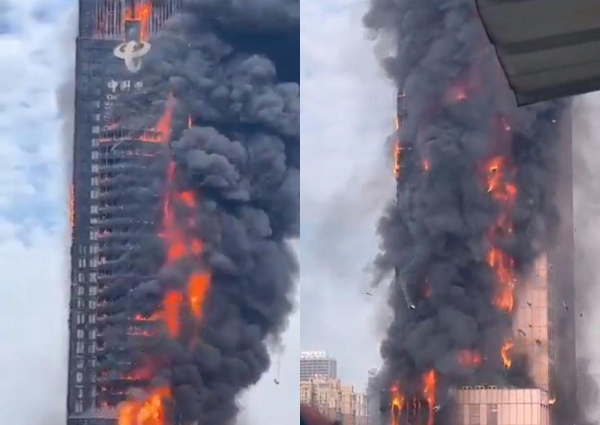 Cháy kinh hoàng tại tòa nhà viễn thông Trung Quốc -0