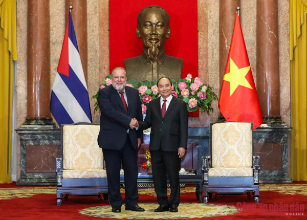Thủ tướng Cuba Manuel Marrero Cruz chào xã giao Chủ tịch nước Nguyễn Xuân Phúc -2