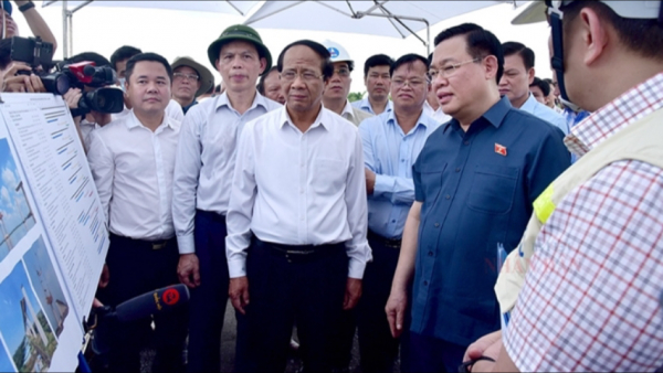 Chủ tịch Quốc hội Vương Đình Huệ kiểm tra tại Dự án Cảng Hàng không quốc tế Long Thành và cao tốc Bến Lức - Long Thành -0
