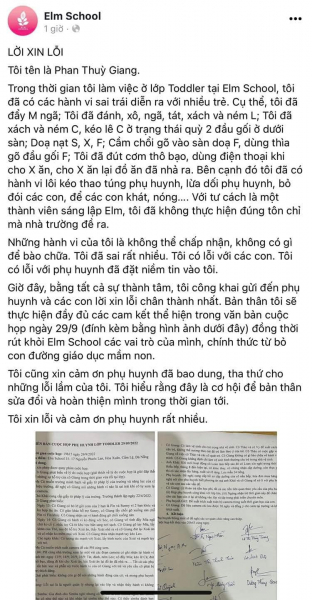 Trường tư thục Elm School (Đà Nẵng) thừa nhận vụ việc học sinh lớp mầm non bị bỏ đói, bạo hành -0