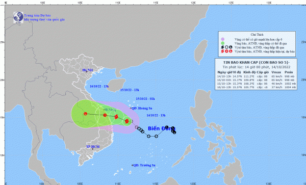  Bão số 5  hướng vào Đà Nẵng đến Quảng Ngãi -0