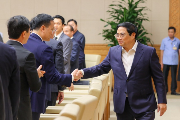 Thủ tướng Phạm Minh Chính gặp mặt lãnh đạo các ngân hàng thương mại -0