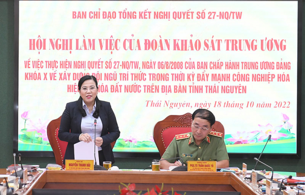 Đoàn khảo sát của Ban Chỉ đạo Trung ương tổng kết Nghị quyết số 27 làm việc tại Thái Nguyên -0