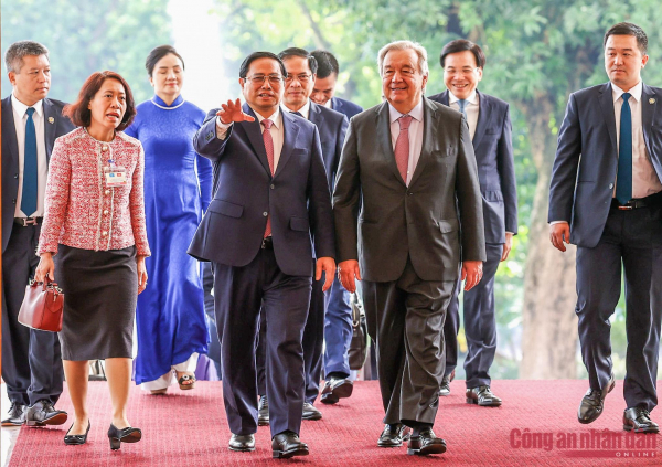 Thủ tướng Phạm Minh Chính tiếp Tổng thư ký Liên hợp quốc Antonio Guterres -0