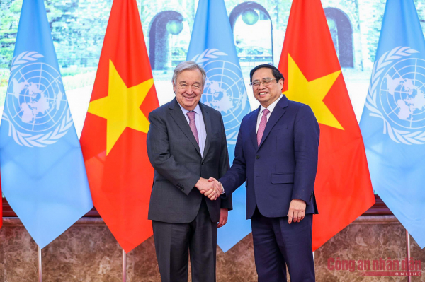 Thủ tướng Phạm Minh Chính tiếp Tổng thư ký Liên hợp quốc Antonio Guterres -2