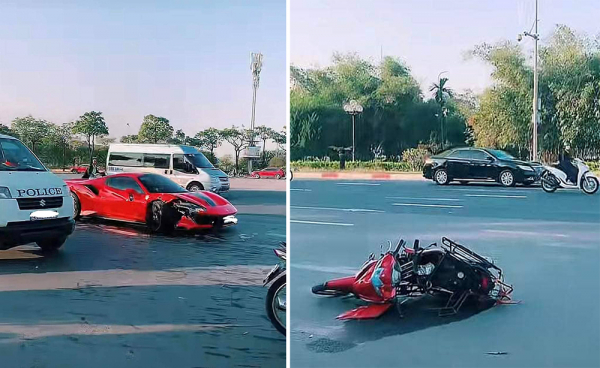 Xe máy va chạm Ferrari, 1 người tử vong -0