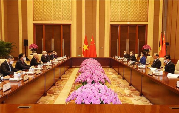 Tổng Bí thư Nguyễn Phú Trọng hội kiến Chủ tịch Chính hiệp Trung Quốc Uông Dương -0