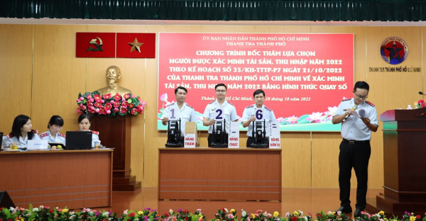 TP Hồ Chí Minh: Quay số bốc thăm để chọn ra cán bộ được xác minh tài sản, thu nhập  -0