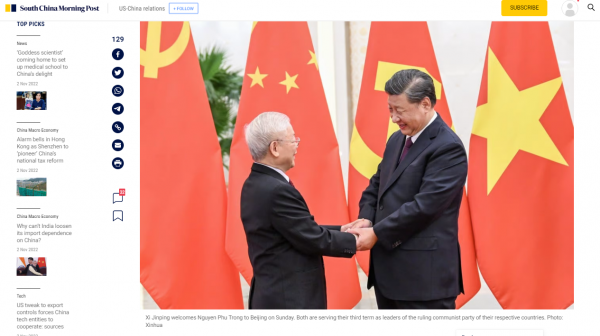 Báo chí quốc tế nêu bật điểm sáng trong chuyến thăm Trung Quốc của Tổng Bí thư -0