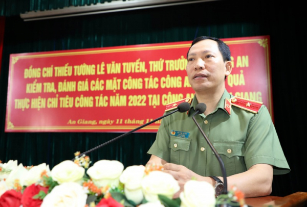 Deputy Minister Le Van Tuyen inspects task performance of An Giang police -0