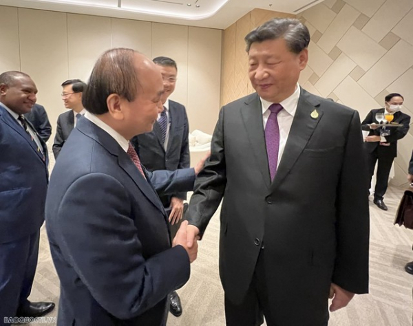 Chủ tịch nước Nguyễn Xuân Phúc gặp Tổng Bí thư, Chủ tịch Trung Quốc Tập Cận Bình -0