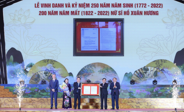 Chủ tịch nước Nguyễn Xuân Phúc dự lễ tôn vinh và kỷ niệm 250 năm ngày sinh, 200 năm mất nữ sĩ Hồ Xuân Hương -0