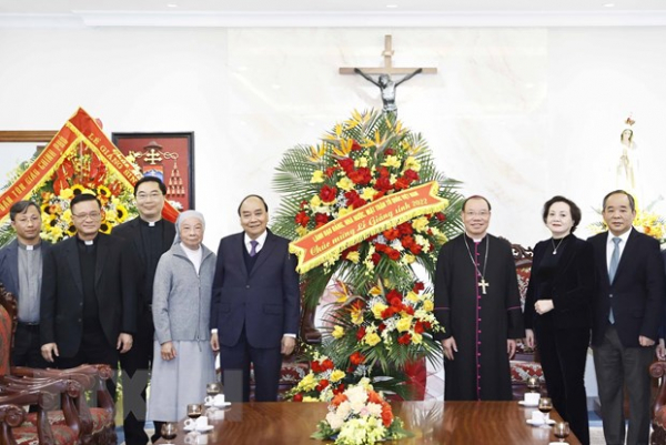 Chủ tịch nước chúc mừng Giáng sinh Tổng Giáo phận Hà Nội -0