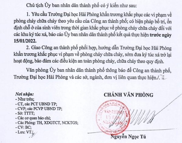 Vụ hàng trăm sinh viên Trường ĐH Hải Phòng phải rời ký túc xá giữa thời tiết giá rét, lãnh đạo Hải Phòng chỉ đạo khẩn -0