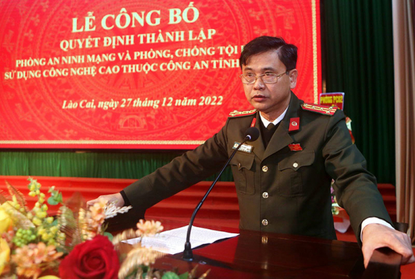 Thành lập Phòng An ninh mạng và phòng chống tội phạm công  nghệ cao Công an tỉnh Lào Cai -0