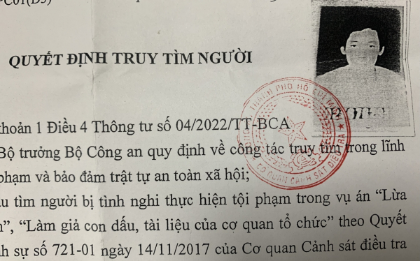 Công an TP Hồ Chí Minh truy tìm đối tượng phục vụ điều tra vụ án lừa đảo chiếm đoạt tài sản -0