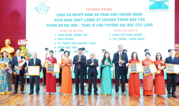 Trường ĐH Cửu Long có thêm 7 chương trình đào tạo được chứng nhận kiểm định chất lượng -0