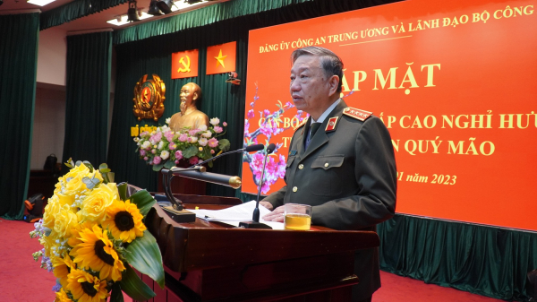 Đảng ủy Công an Trung ương, Bộ Công an gặp mặt, chúc Tết cán bộ Công an cấp cao đã nghỉ hưu tại Hà Nội -0