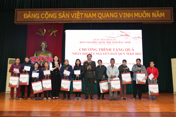 Đoàn Đại biểu Quốc hội tỉnh Bắc Ninh thăm, tặng quà Tết các hộ nghèo -0