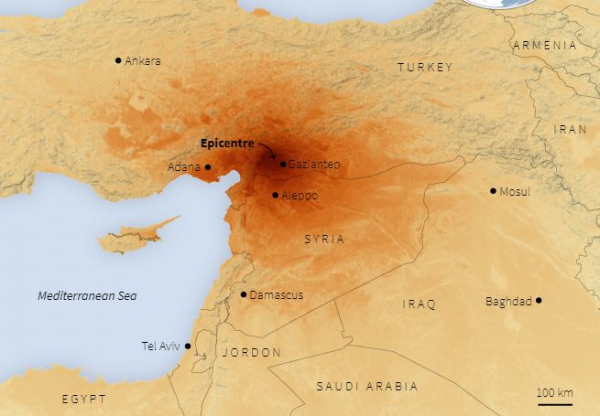 Hình ảnh kinh hoàng vụ động đất làm hơn 500 người Thổ Nhĩ Kỳ, Syria thiệt mạng -0