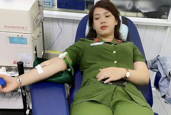 6 cán bộ, chiến sĩ Công an Quảng Nam hiến máu cứu người nguy kịch -0