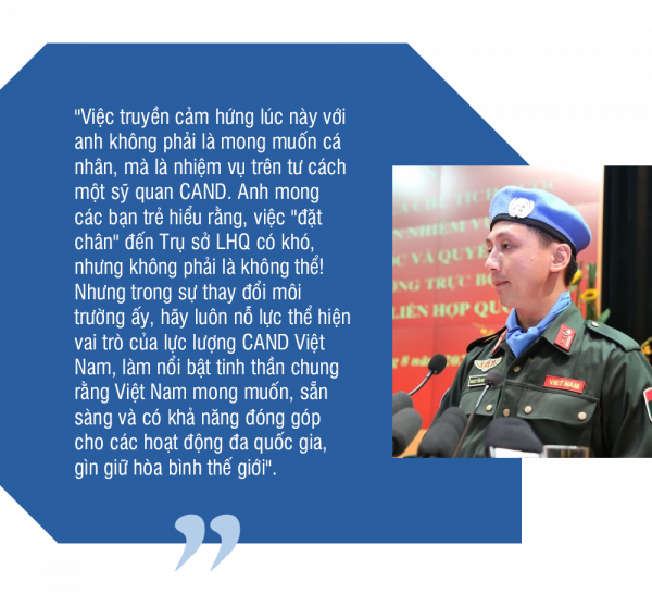 Sĩ quan CAND Việt Nam đầu tiên tại Trụ sở Liên hợp quốc: Khi truyền cảm hứng cũng là nhiệm vụ! -0