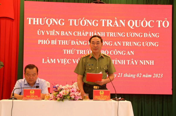 Deputy Minister Tran Quoc To works with Tay Ninh Provincial Police -0