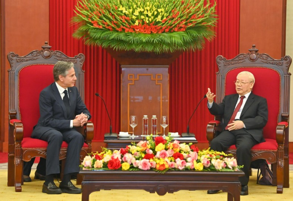 Tổng Bí thư Nguyễn Phú Trọng tiếp Bộ trưởng Ngoại giao Hoa Kỳ Antony Blinken -4