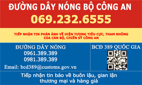 ​Công bố số điện thoại đường dây nóng tiếp nhận thông tin phản ánh về CBCS Công an -0