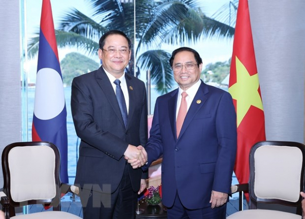 Thủ tướng Phạm Minh Chính gặp Thủ tướng Lào Sonexay Siphandone -0