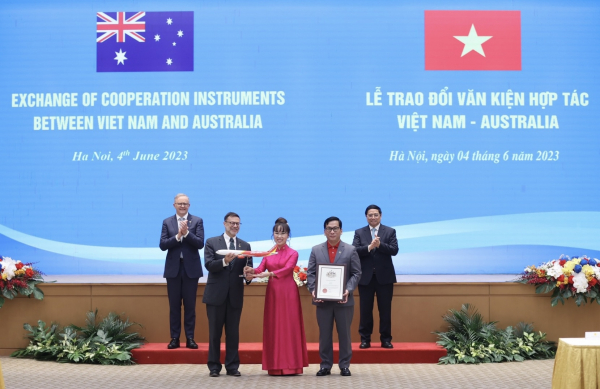Thủ tướng hai nước Việt Nam, Úc chứng kiến lễ công bố đường bay thẳng TP Hồ Chí Minh – Brisbane của Vietjet -0