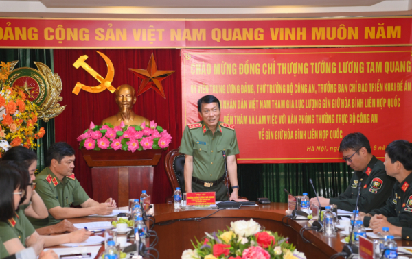 Deputy Minister Luong Tam Quang meets MPS Standing Office for UN Peacekeeping Operations -0