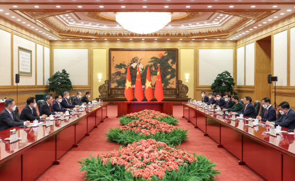 Thủ tướng Chính phủ Phạm Minh Chính dự Lễ đónchính thức và hội đàm với Thủ tướng Quốc vụ viện Trung Quốc Lý Cường -0