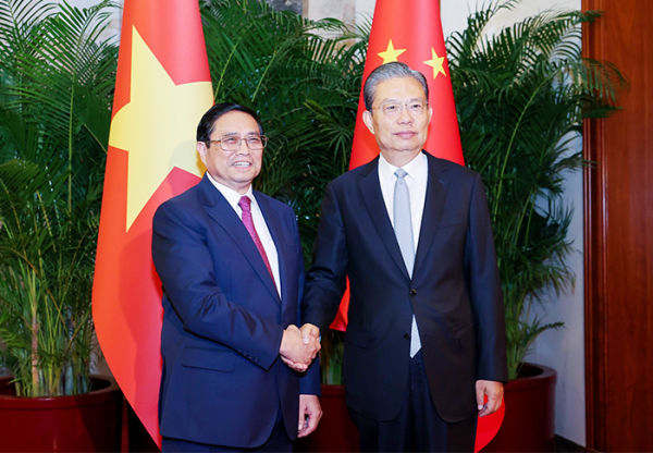 Thủ tướng Phạm Minh Chính hội kiến Ủy viên trưởng Nhân đại toàn quốc Trung Quốc Triệu Lạc Tế -0
