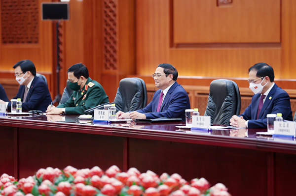 Thủ tướng Phạm Minh Chính hội kiến Ủy viên trưởng Nhân đại toàn quốc Trung Quốc Triệu Lạc Tế -0