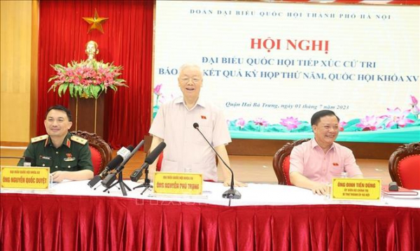 Tổng Bí thư Nguyễn Phú Trọng tiếp xúc cử tri Hà Nội -1