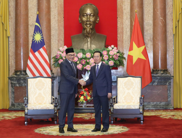 Chủ tịch nước Võ Văn Thưởng tiếp Thủ tướng Malaysia Anwar Ibrahim -0