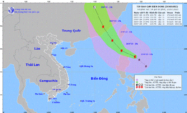 Bão Doksuri áp sát Biển Đông, gió giật mạnh trên cấp 17 -0