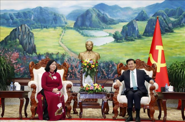 Đoàn đại biểu cấp cao Đảng Cộng sản Việt Nam thăm và làm việc tại Lào -0
