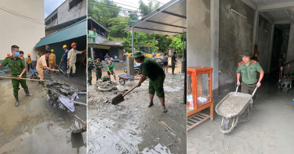 Công an thành phố Lào Cai giúp đỡ người dân ổn định cuộc sống sau sự cố gây ngập úng -0