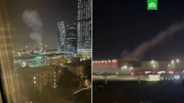 Mảnh vỡ UAV Ukraine rơi xuống trung tâm triển lãm Moscow -0