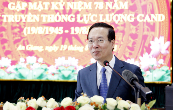 Chủ tịch nước Võ Văn Thưởng thăm, làm việc tại Công an tỉnh An Giang -0