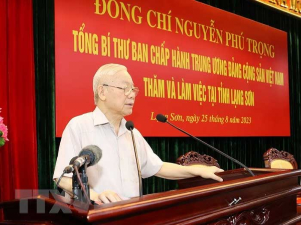 Tổng Bí thư Nguyễn Phú Trọng thăm và làm việc tại tỉnh Lạng Sơn -0