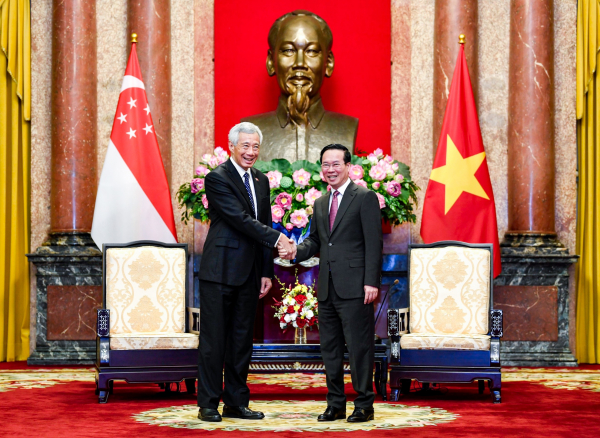 Chủ tịch nước Võ Văn Thưởng tiếp Thủ tướng Singapore Lý Hiển Long -0