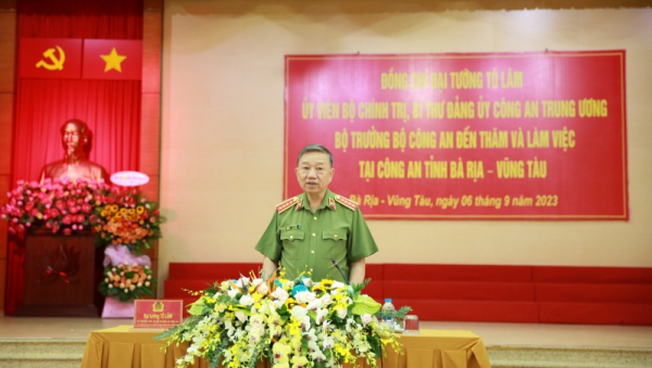 Minister To Lam visits Ba Ria - Vung Tau Provincial Police Department -0