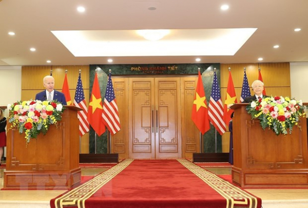Phát biểu của Tổng Bí thư với báo chí sau Hội đàm với Tổng thống Joe Biden -1