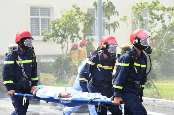 Trà Vinh diễn tập phương án chữa cháy và cứu nạn, cứu hộ cấp tỉnh năm 2023 -0