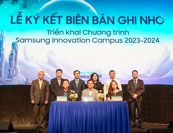 Khởi động Chương trình Phát triển Nhân tài Công nghệ – Samsung Innovation Campus 2023 – 2024Samsung đẩy mạnh triển khai chương trình Samsung Innovation Campus 2023 – 2024 nhằm mang tới cơ hội học tập và phát triển công nghệ cho khoảng 6.000 học sinh và sinh viên tại Việt Nam. -0