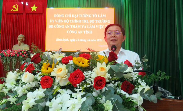 Bộ trưởng Tô Lâm làm việc với Công an tỉnh Bình Định -0